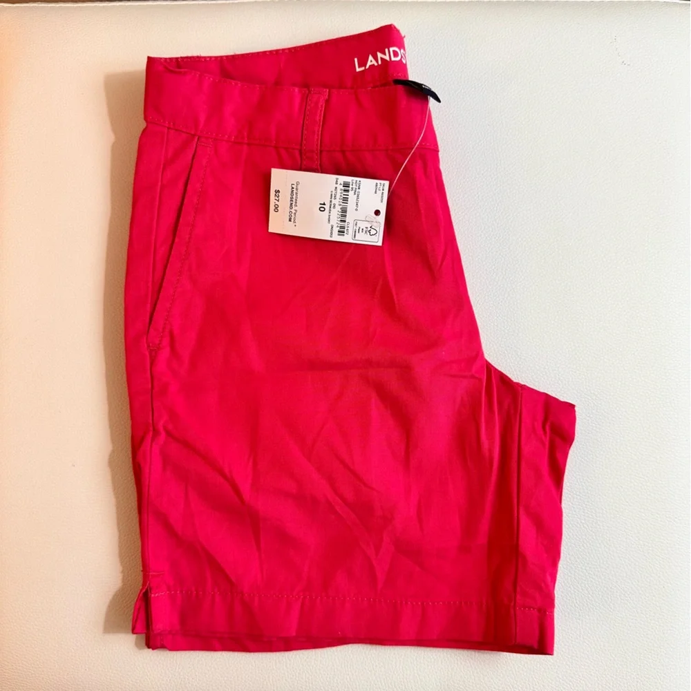 NWT Lands’ End Girls Mini Bermuda Shorts - Size 10 - Hot Pink - Picture 6 of 6